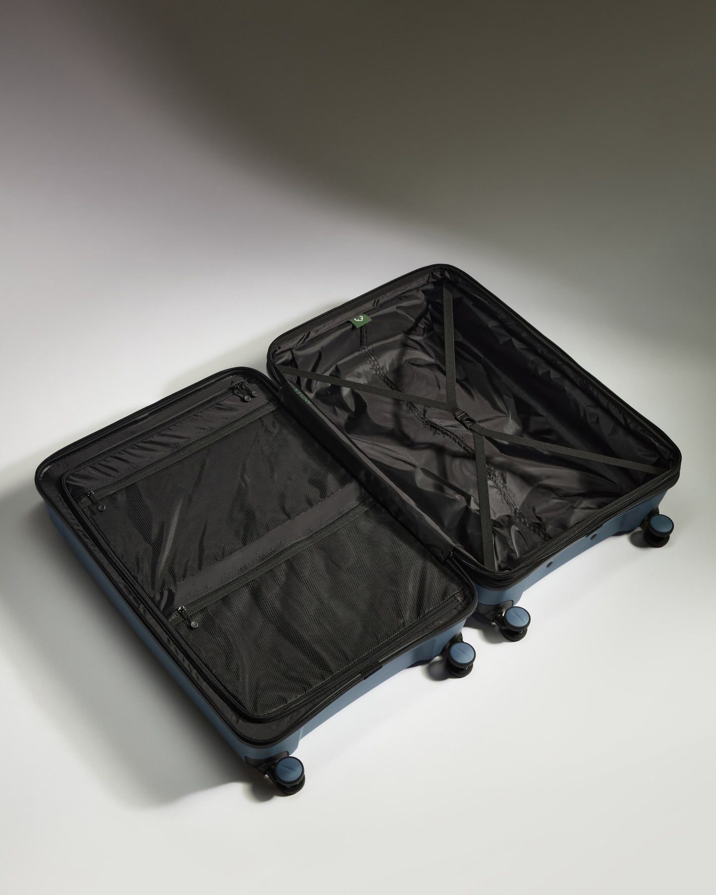 Expandable Cabin Suitcase Set in Light Blue - Logo Stripe
