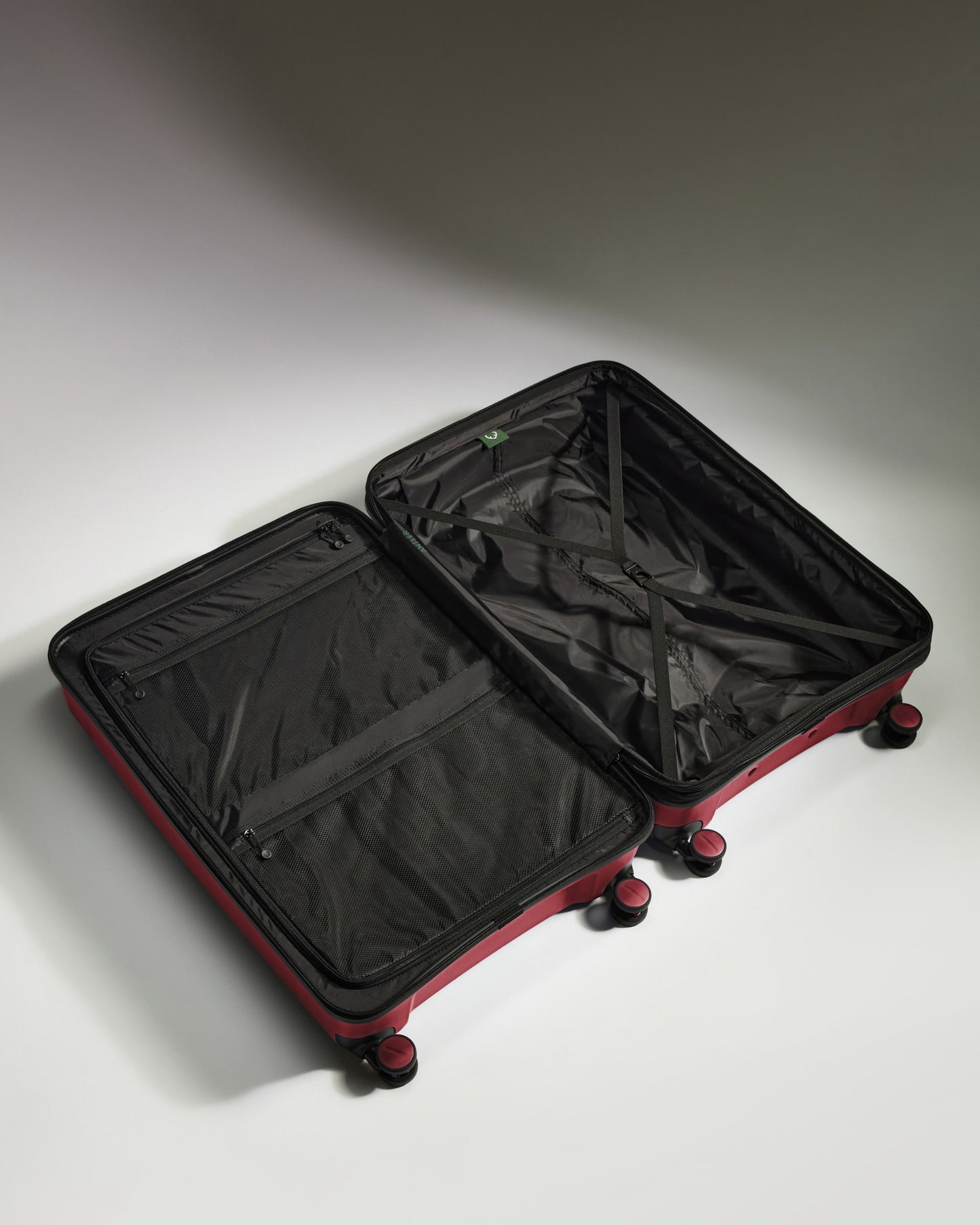 Expandable Cabin Suitcase Set in Soft Red - Logo Stripe