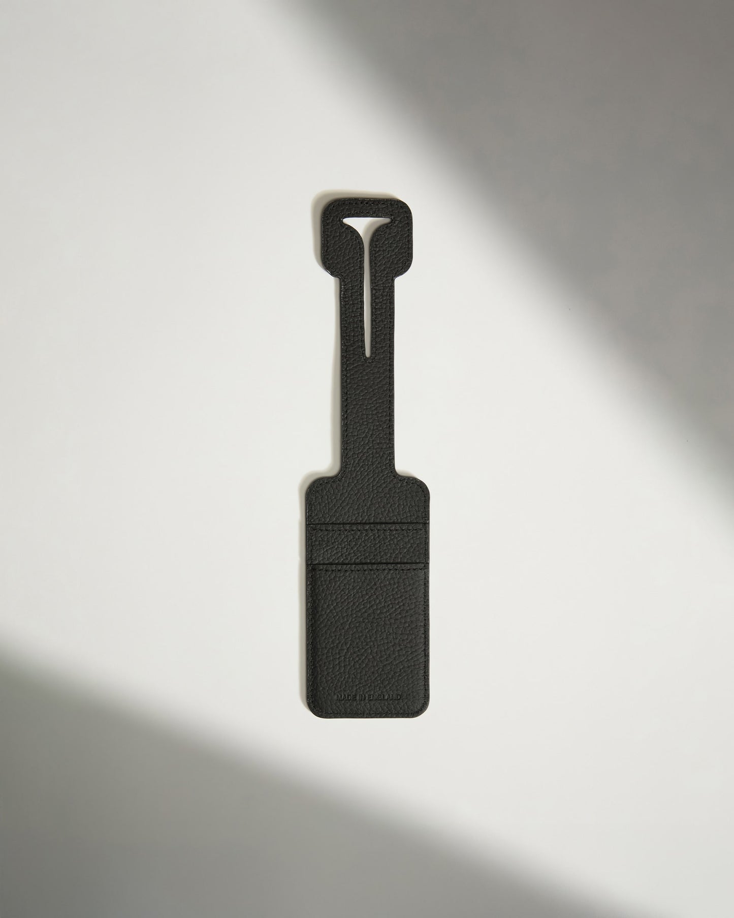 Luggage Tag in Black Leather - Heritage