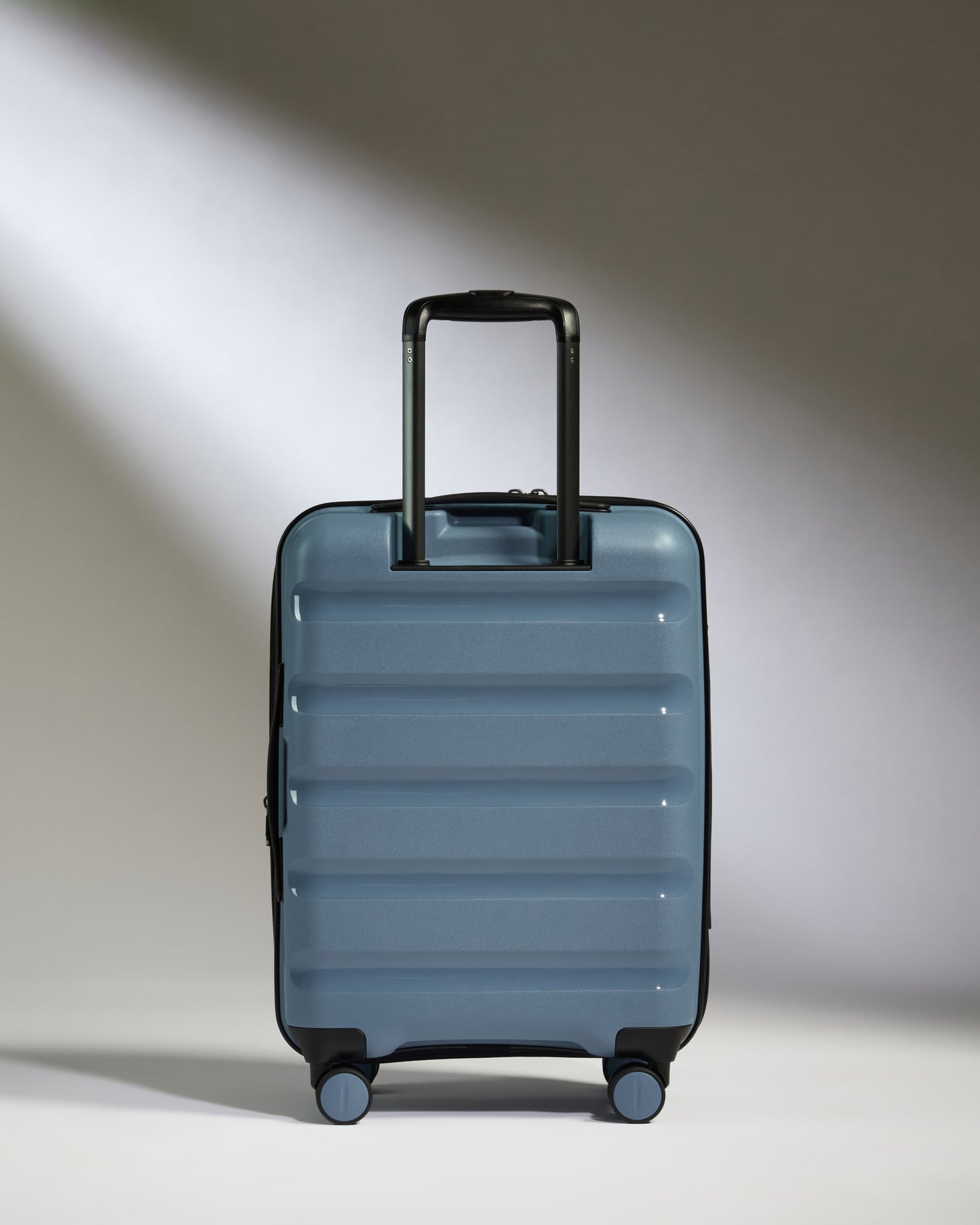 Expandable Cabin Suitcase in Light Blue - Logo Stripe