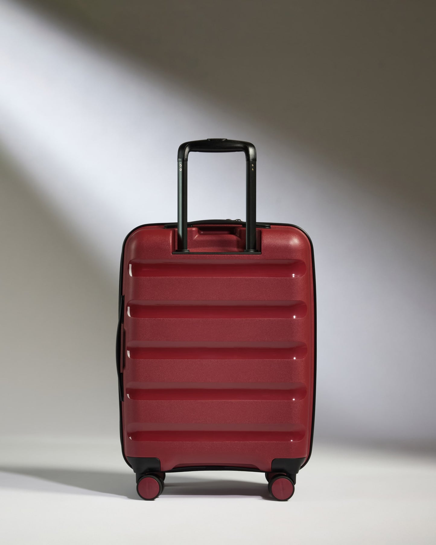 Expandable Cabin Suitcase in Soft Red - Logo Stripe