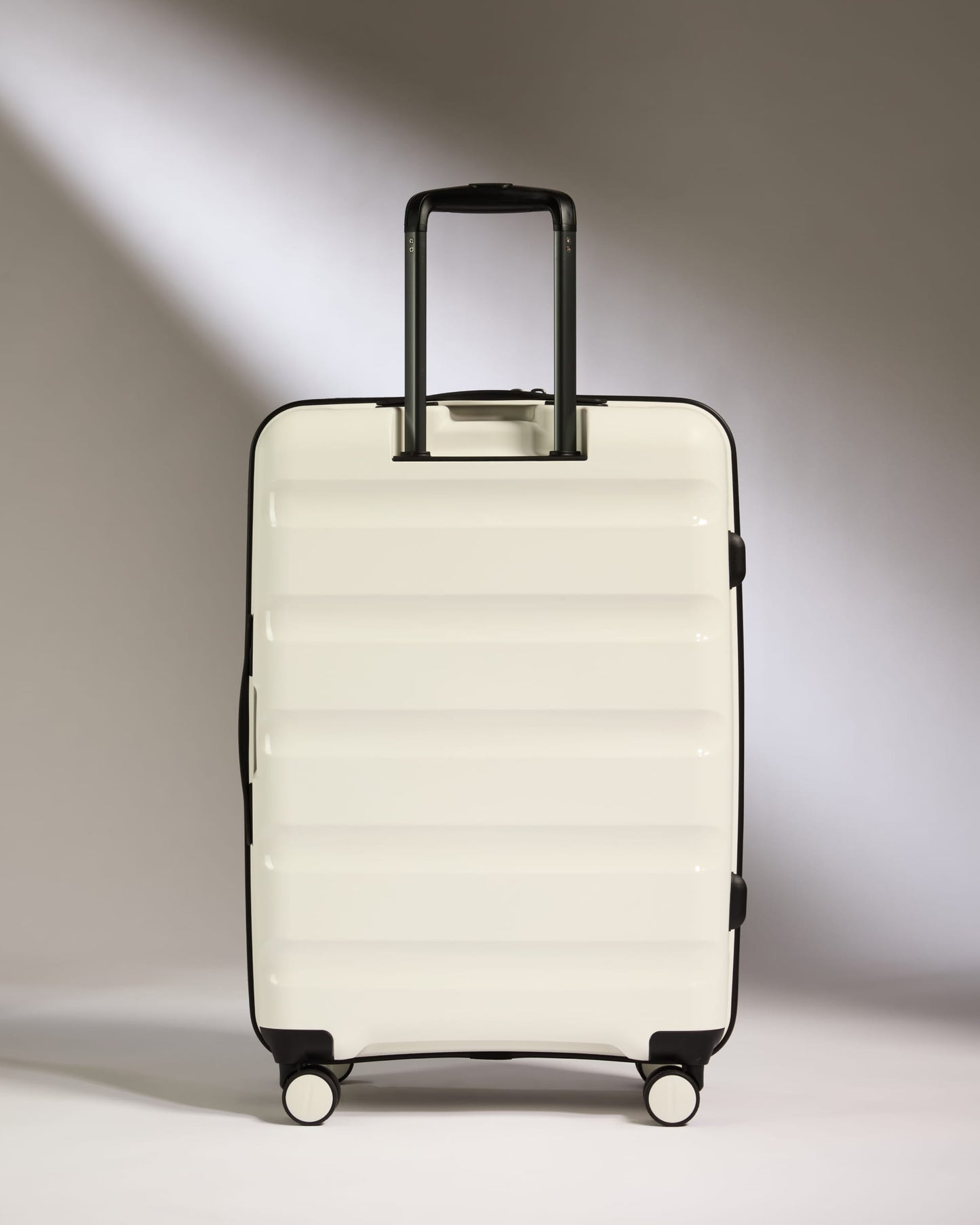 Medium Suitcase in White - Logo Stripe