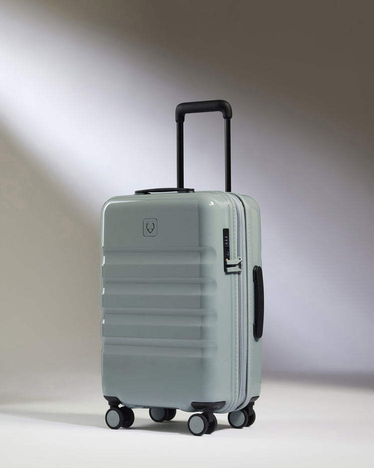 Expandable Cabin Suitcase in Mist Blue Gloss - Icon Stripe