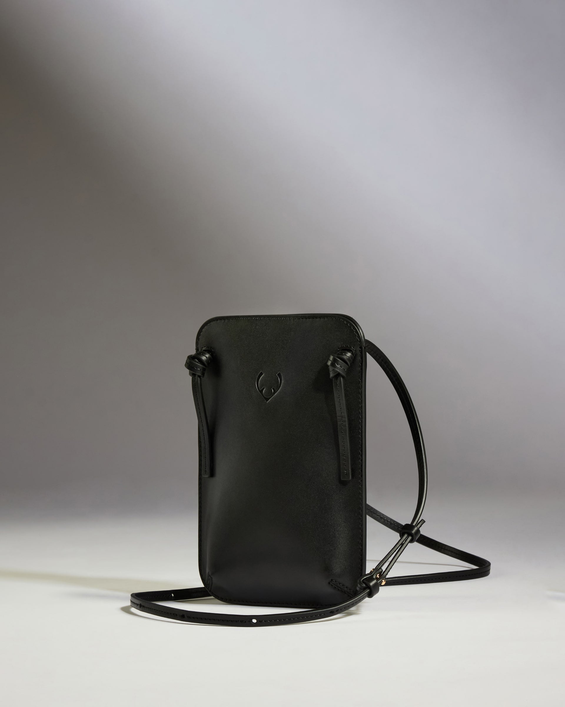 Crossbody Bag in Black Leather Heritage Collection