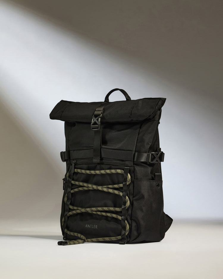 Discovery Roll Top Backpack in Carbon Black
