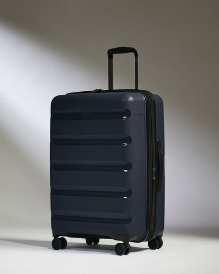 Medium Suitcase in Navy - Logo Stripe