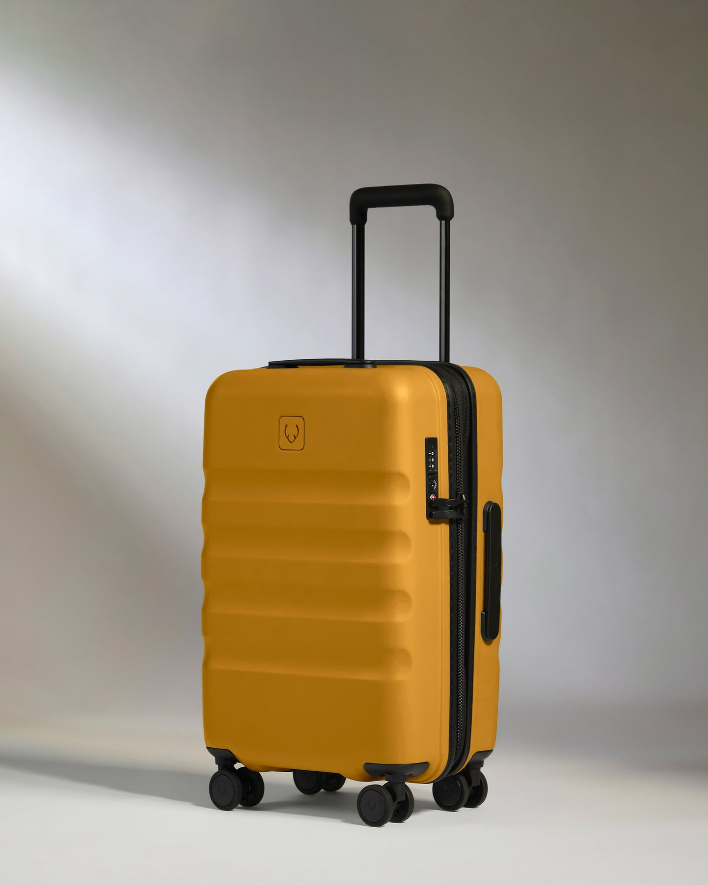 Expandable Cabin Suitcase in Mustard Yellow - Icon Stripe