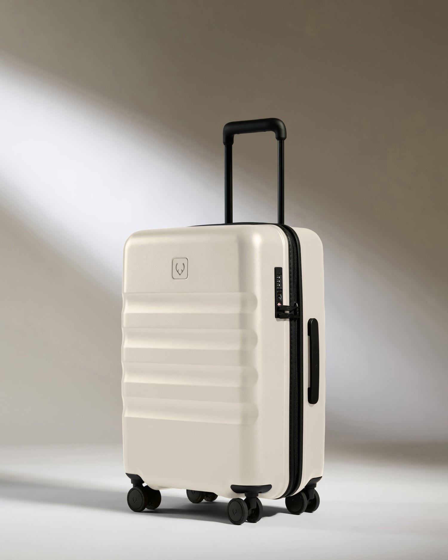 Large Cabin Suitcase in Taupe - Icon Stripe