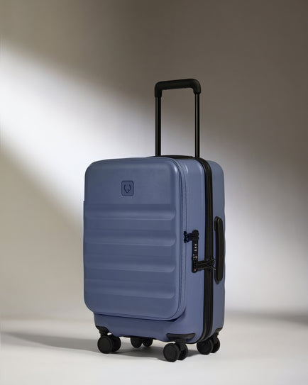 Dual Opening Cabin Suitcase in Ocean Blue - Icon Stripe
