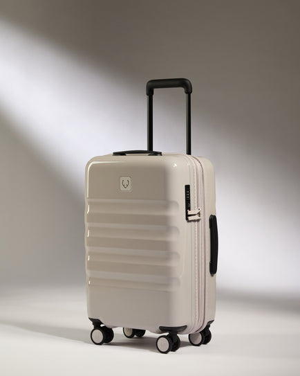 Expandable Cabin Suitcase in Taupe Gloss - Icon Stripe