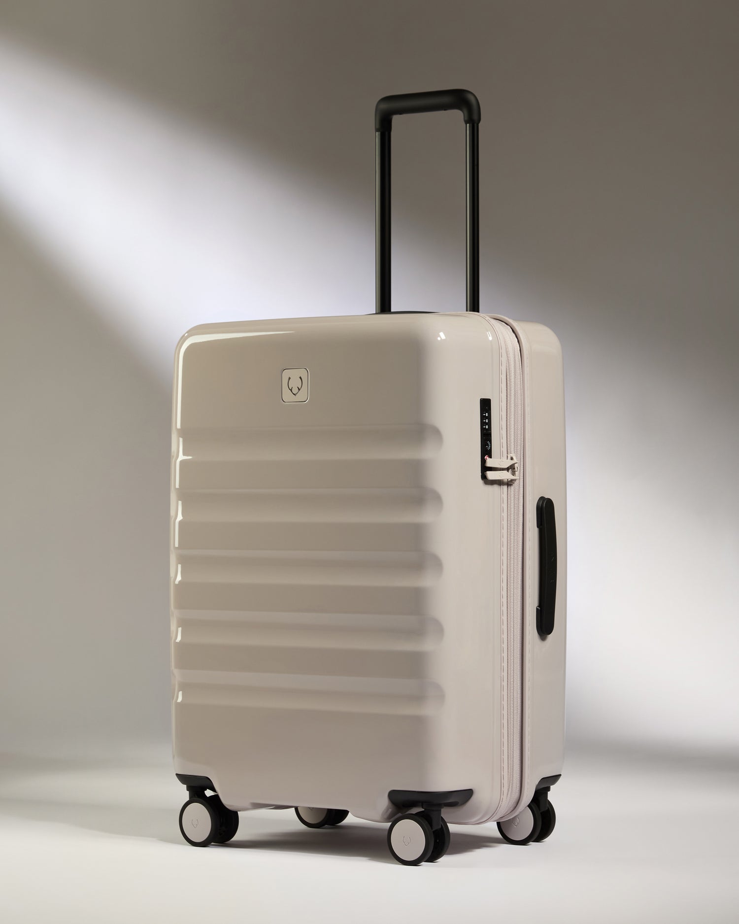 Medium Suitcase in Taupe Gloss - Icon Stripe