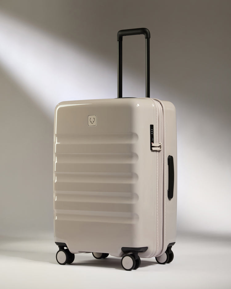 Medium Suitcase in Taupe Gloss - Icon Stripe