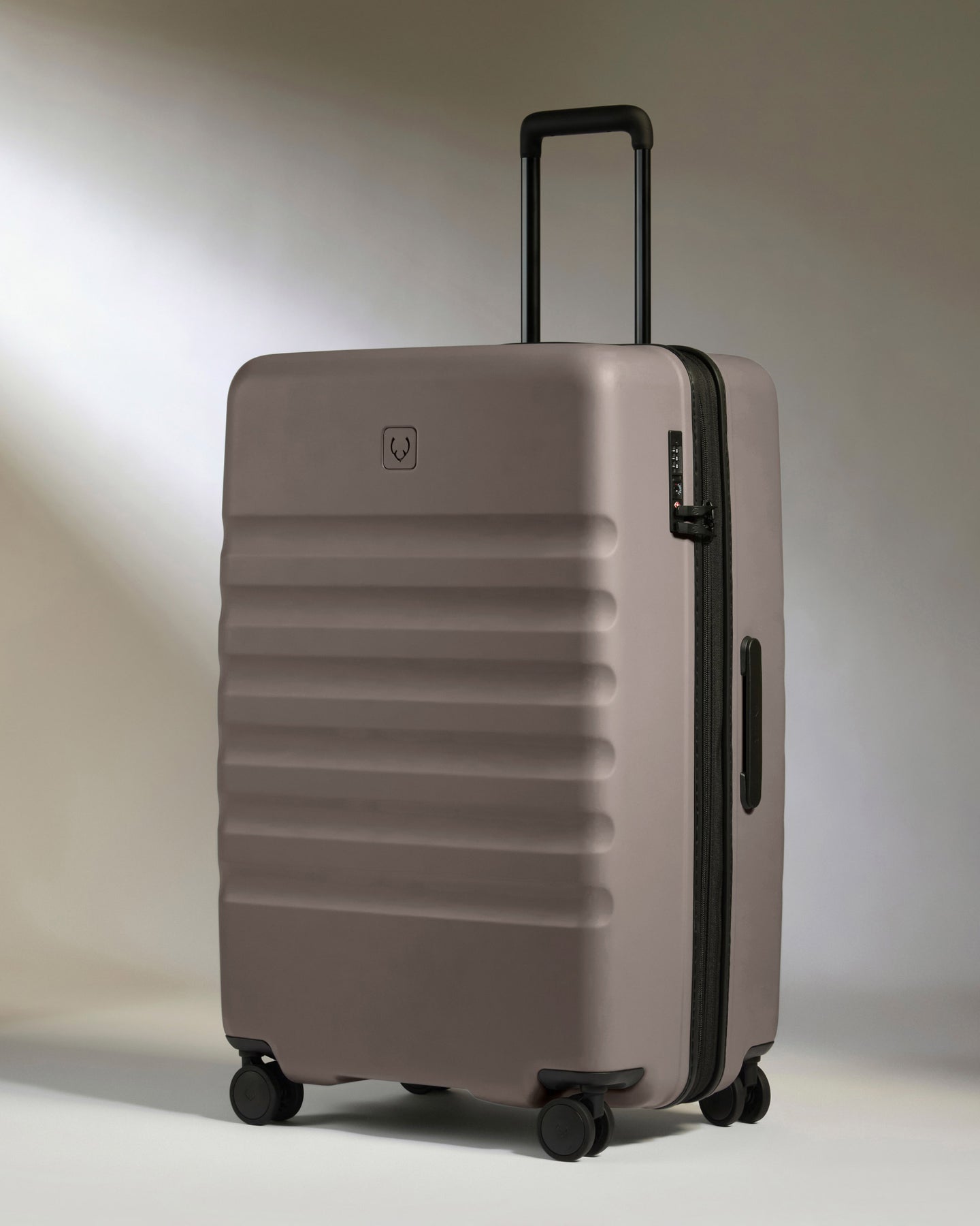 Large Suitcase in Pebble Grey - Icon Stripe