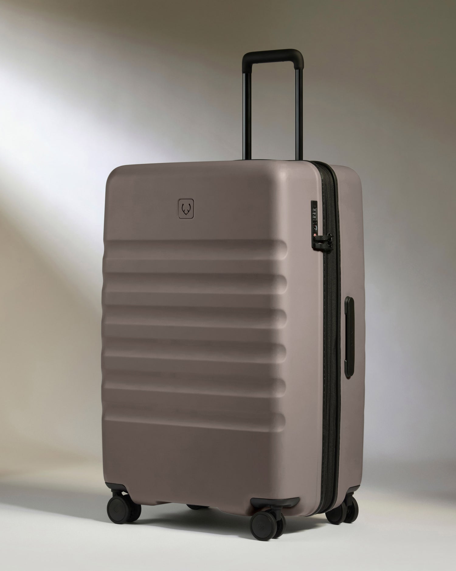 Large Suitcase in Pebble Grey - Icon Stripe