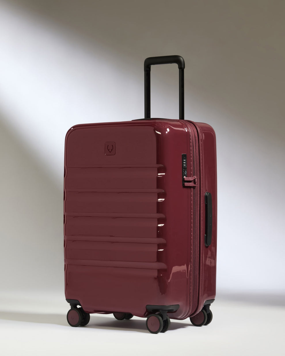 Medium Suitcase in Red Gloss - Icon Stripe | Lightweight & Hard Shell ...