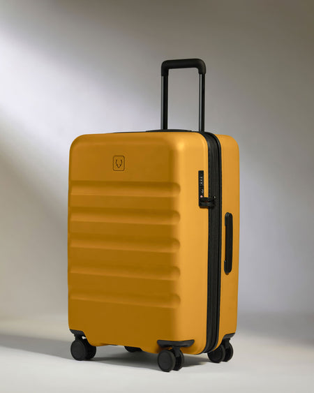 Medium Suitcase in Mustard Yellow - Icon Stripe