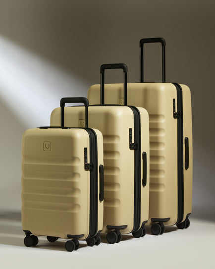 Expandable Cabin Suitcase Set in Dune Yellow - Icon Stripe