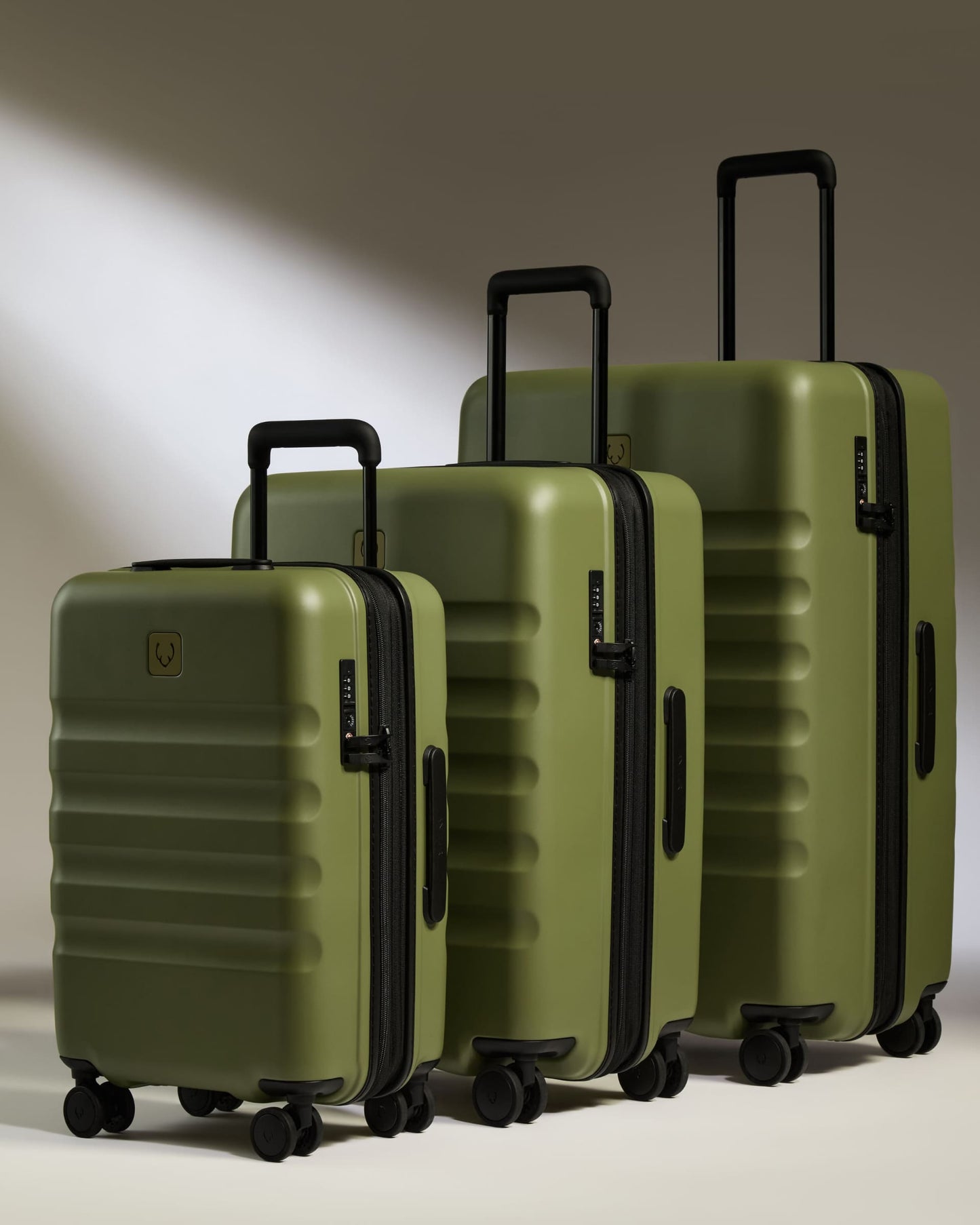 Expandable Cabin Suitcase Set in Fern Green - Icon Stripe