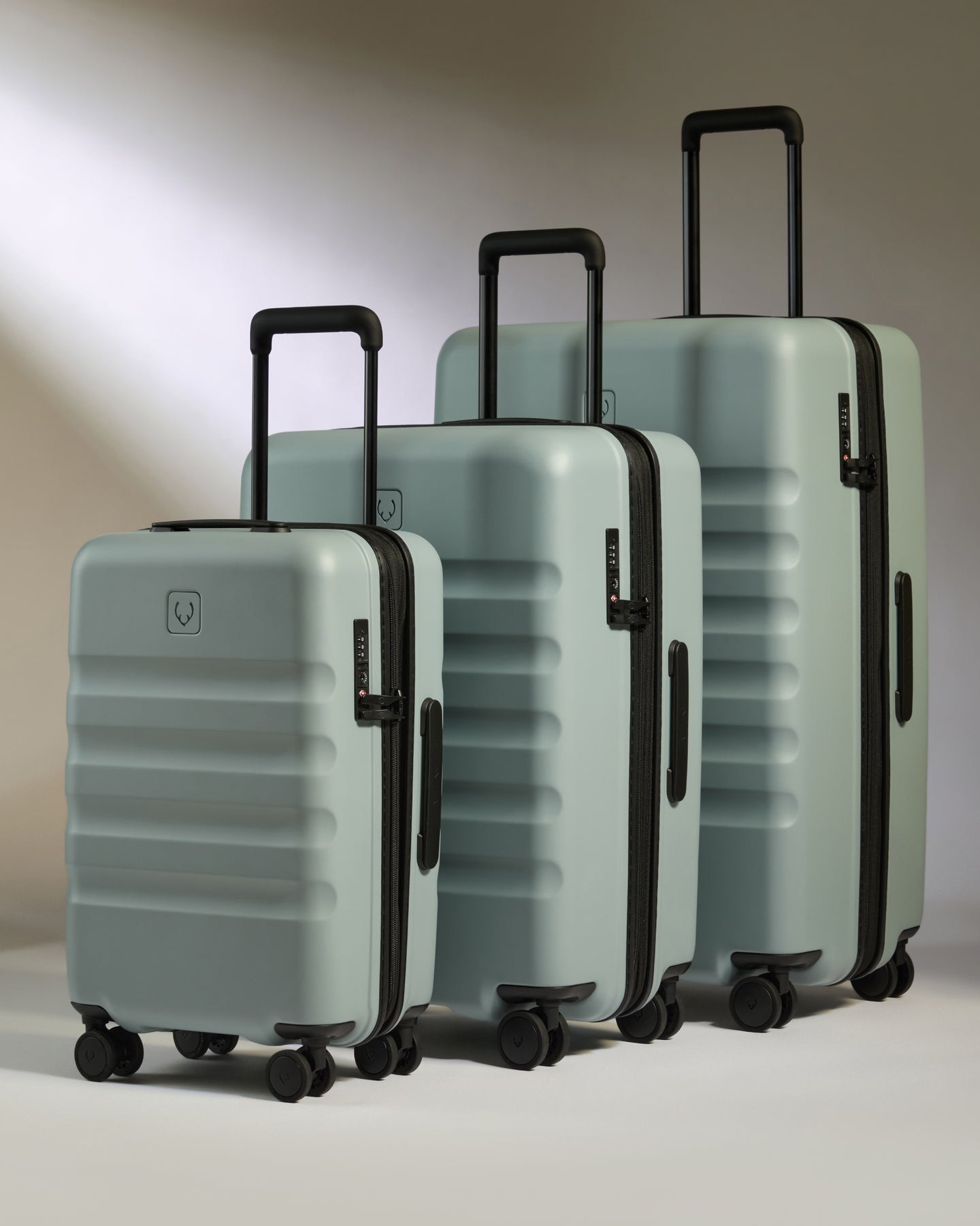 Expandable Cabin Suitcase Set  in Mist Blue - Icon Stripe