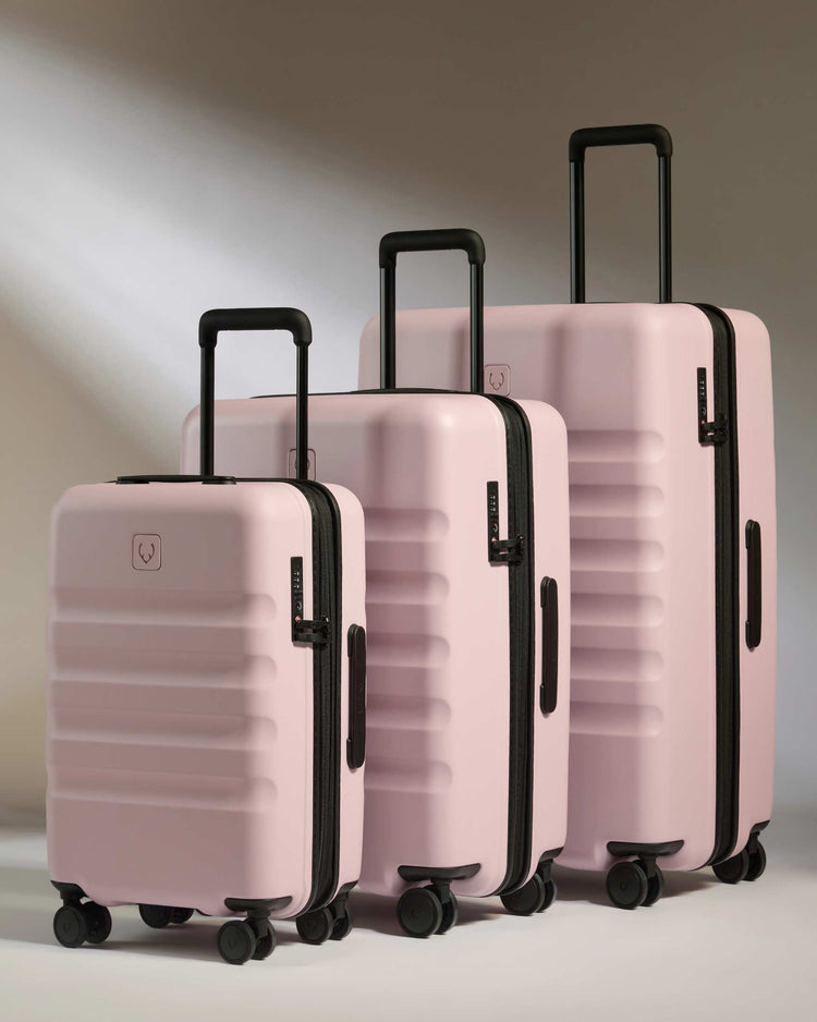 Expandable Cabin Suitcase Set in Moorland Pink - Icon Stripe