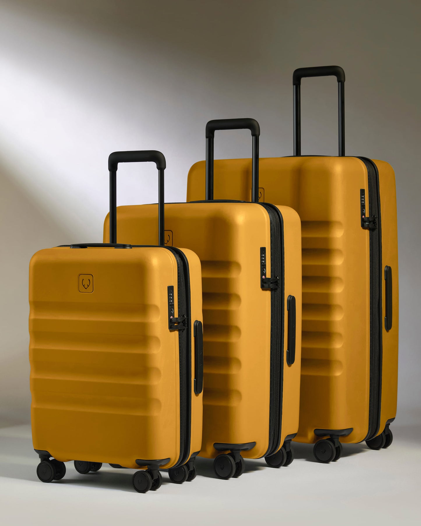 Suitcase Set in Mustard Yellow - Icon Stripe
