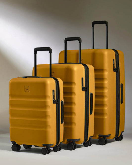 Suitcase Set in Mustard Yellow - Icon Stripe