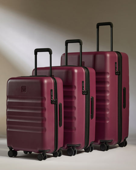 Large Cabin Suitcase Set  in Heather Purple - Icon Stripe