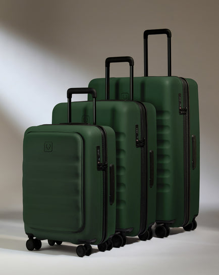 Cabin with Pocket Suitcase Set in Antler Green - Icon Stripe