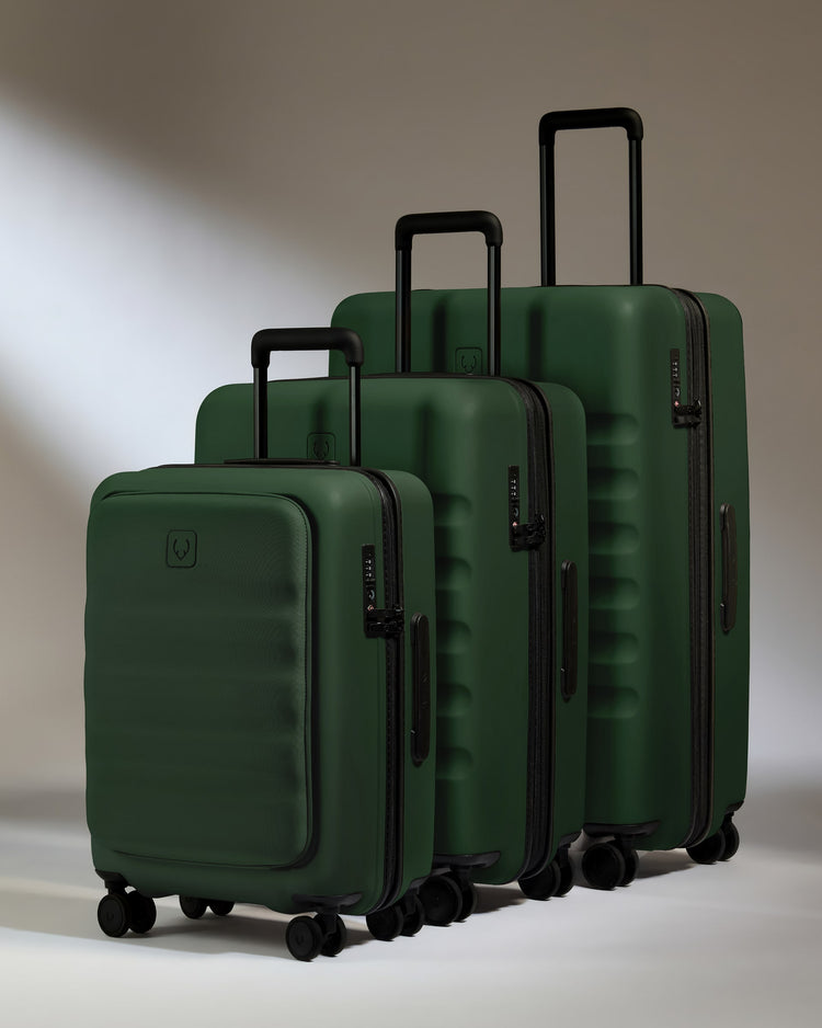 Cabin with Pocket Suitcase Set in Antler Green - Icon Stripe