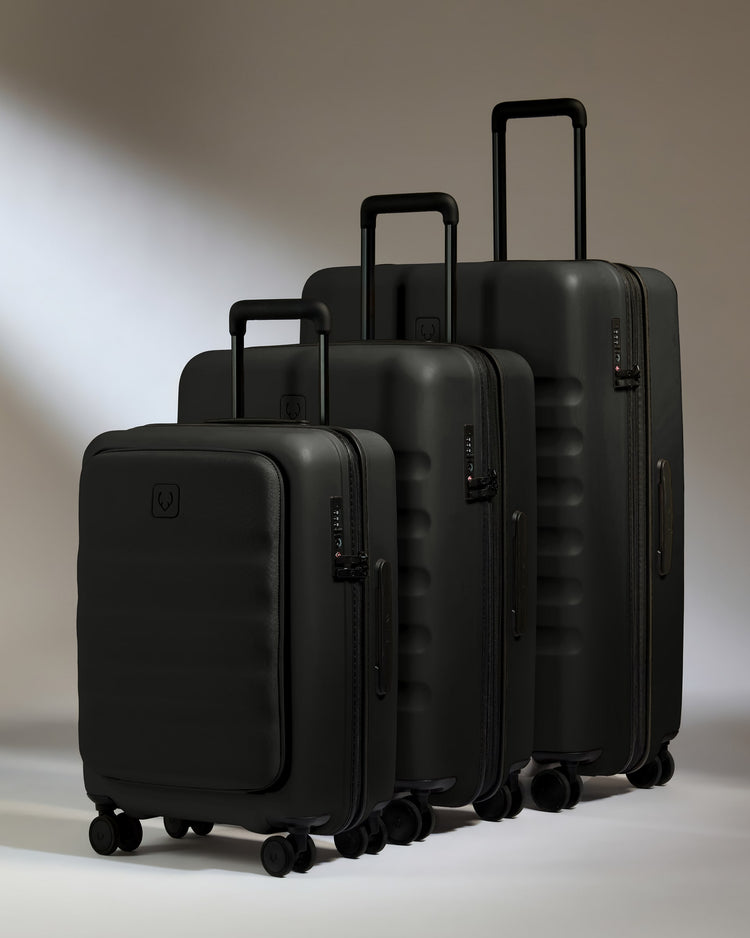 Cabin with Pocket Suitcase Set in Black - Icon Stripe