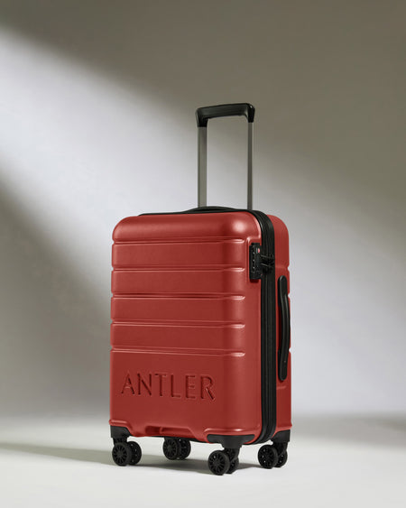 Suitcase Set in Red Orange - Logo