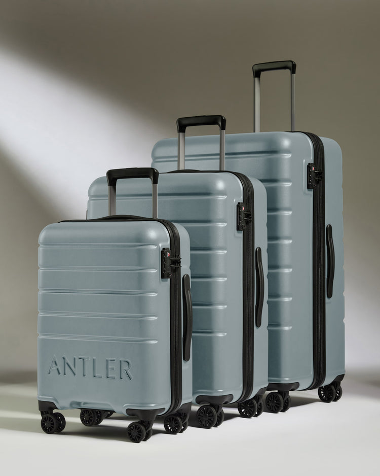 Suitcase Set in Cool Grey - Logo