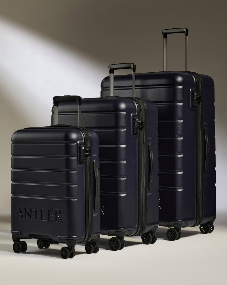 Suitcase Set in Dark Purple - Logo