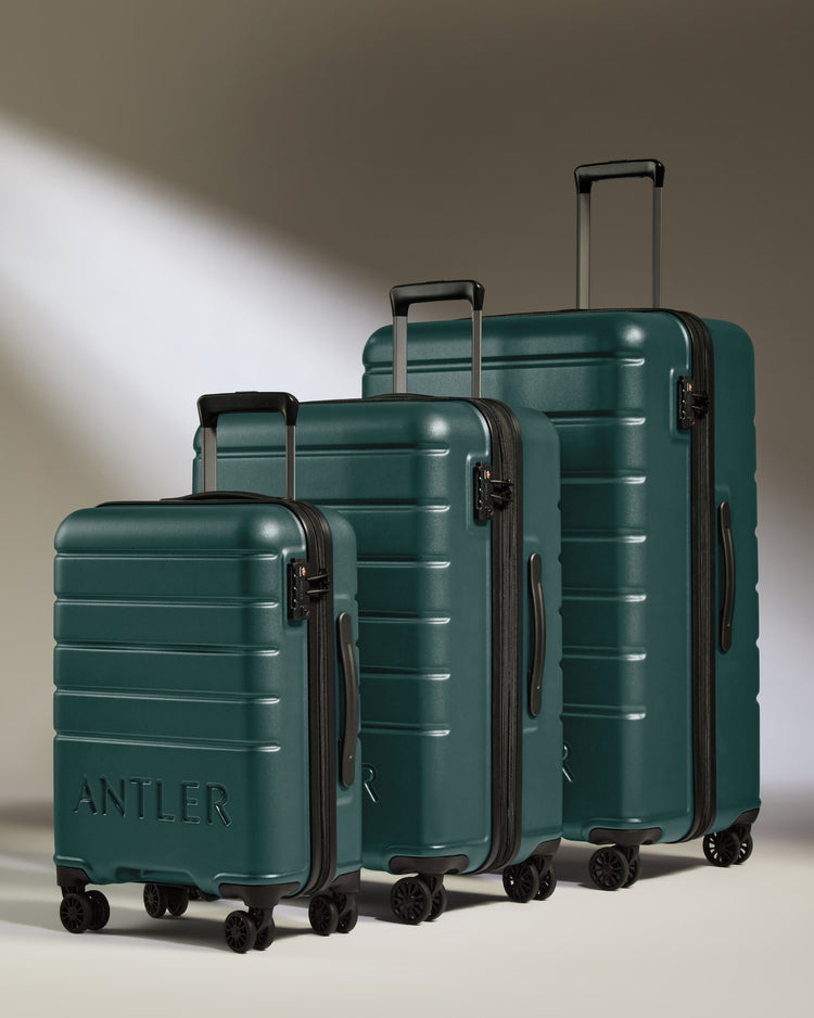 Suitcase Set in Dark Teal - Logo