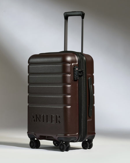 Medium Suitcase in Cedar Brown - Logo