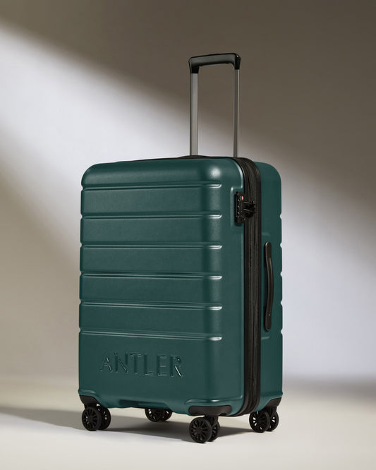 Medium Suitcase in Dark Teal - Logo