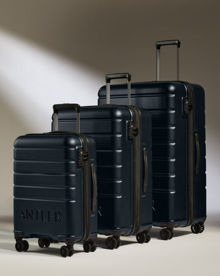 Suitcase Set in Dark Navy - Logo