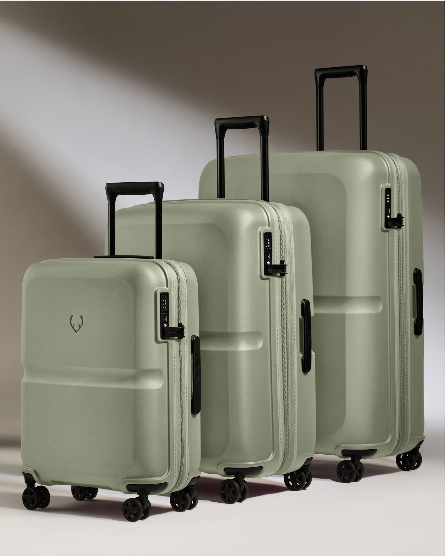 Suitcase Set in Clover Green - Single Stripe