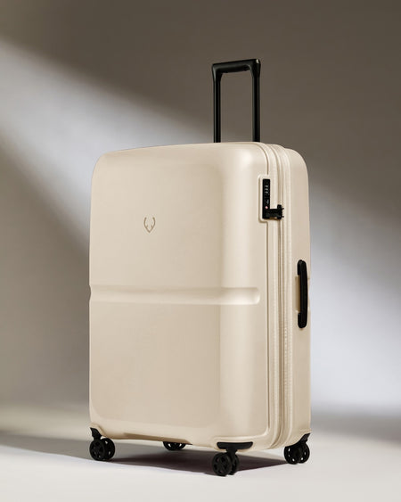 Large Suitcase in Wheat Beige - Single Stripe