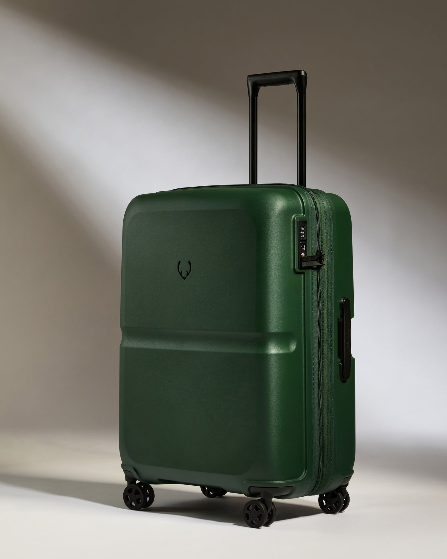 Medium Suitcase in Antler Green - Single Stripe