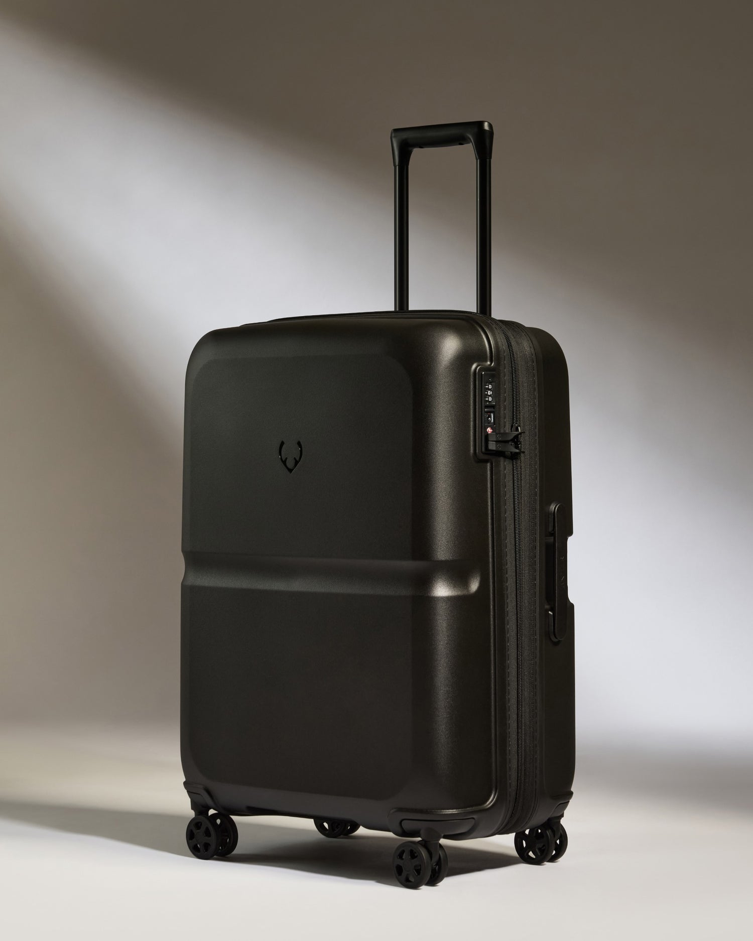 Medium Suitcase in Black - Single Stripe