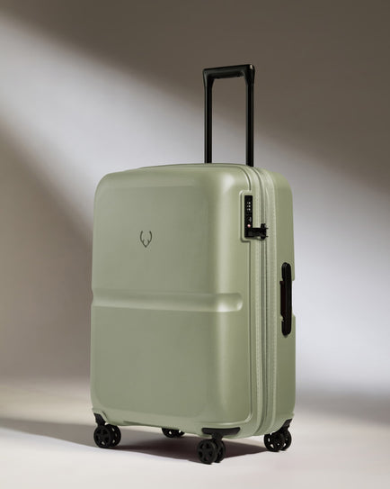 Medium Suitcase in Clover Green - Single Stripe