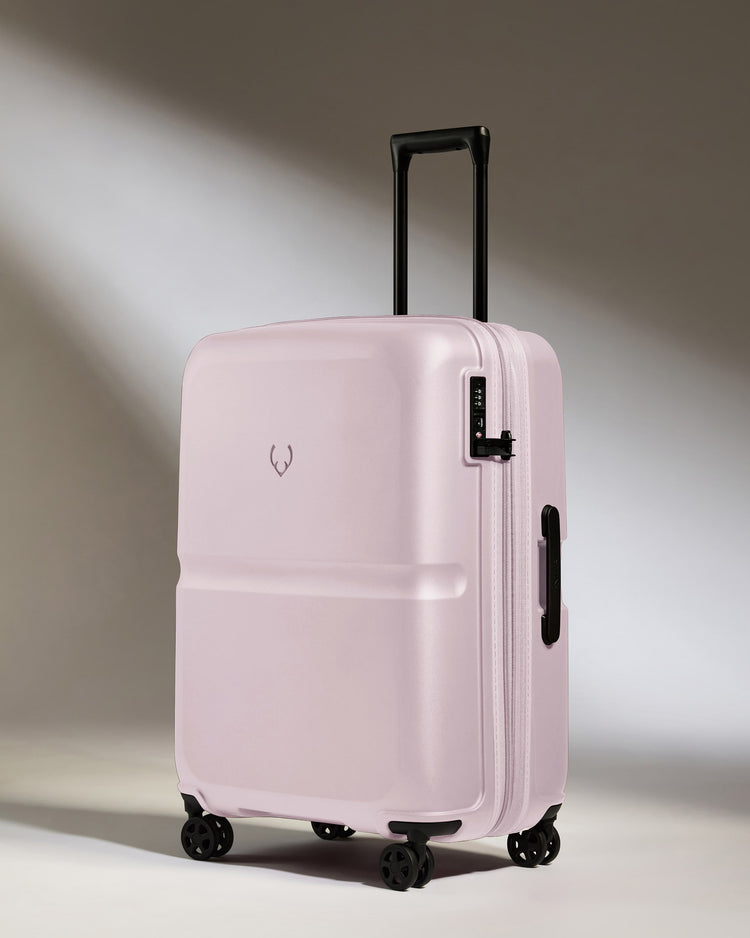 Medium Suitcase in Dusk Pink - Single Stripe