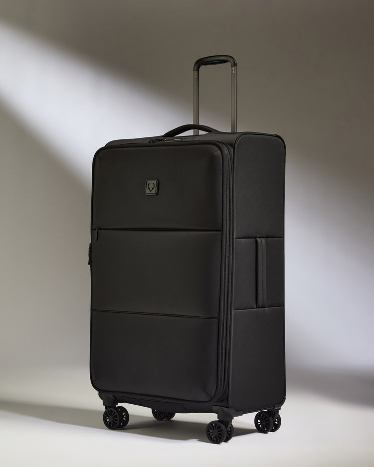 Lightest Large Suitcase in Black - Soft Stripe 2.0