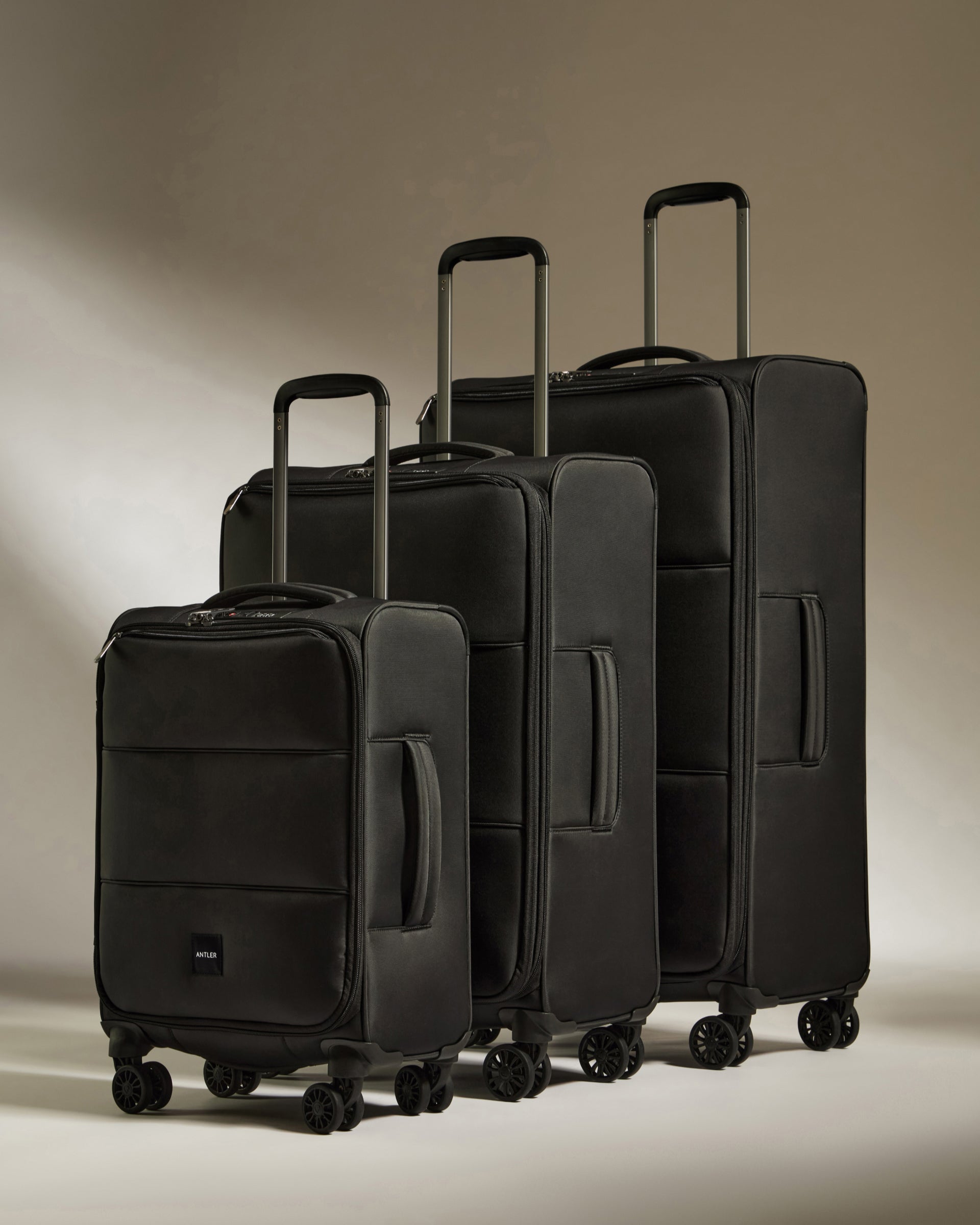 Lightest Suitcase Set in Black Soft Stripe