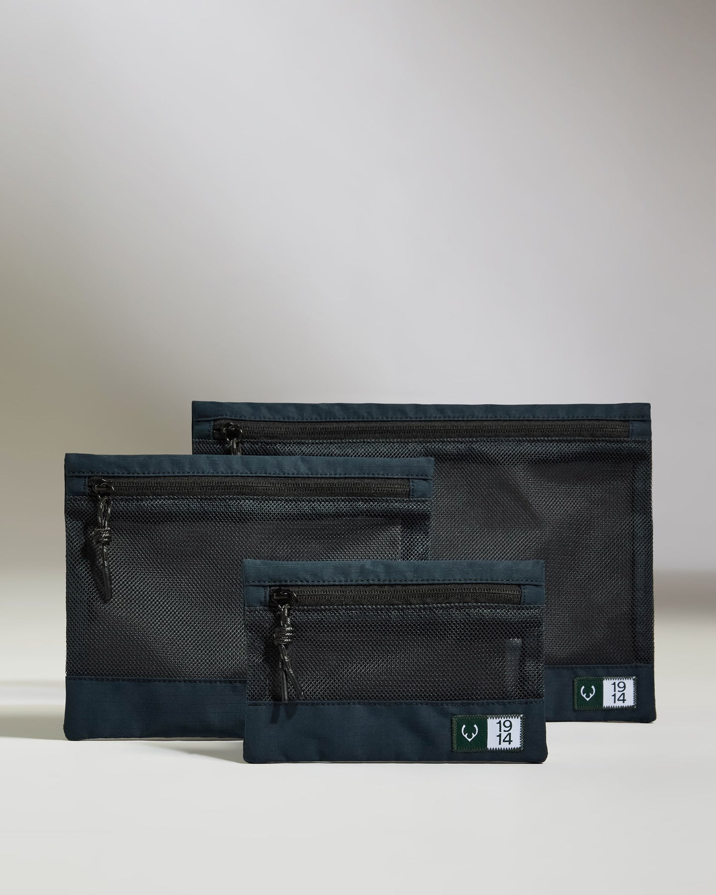 Essential Travel Pouches in Navy - Set of 3