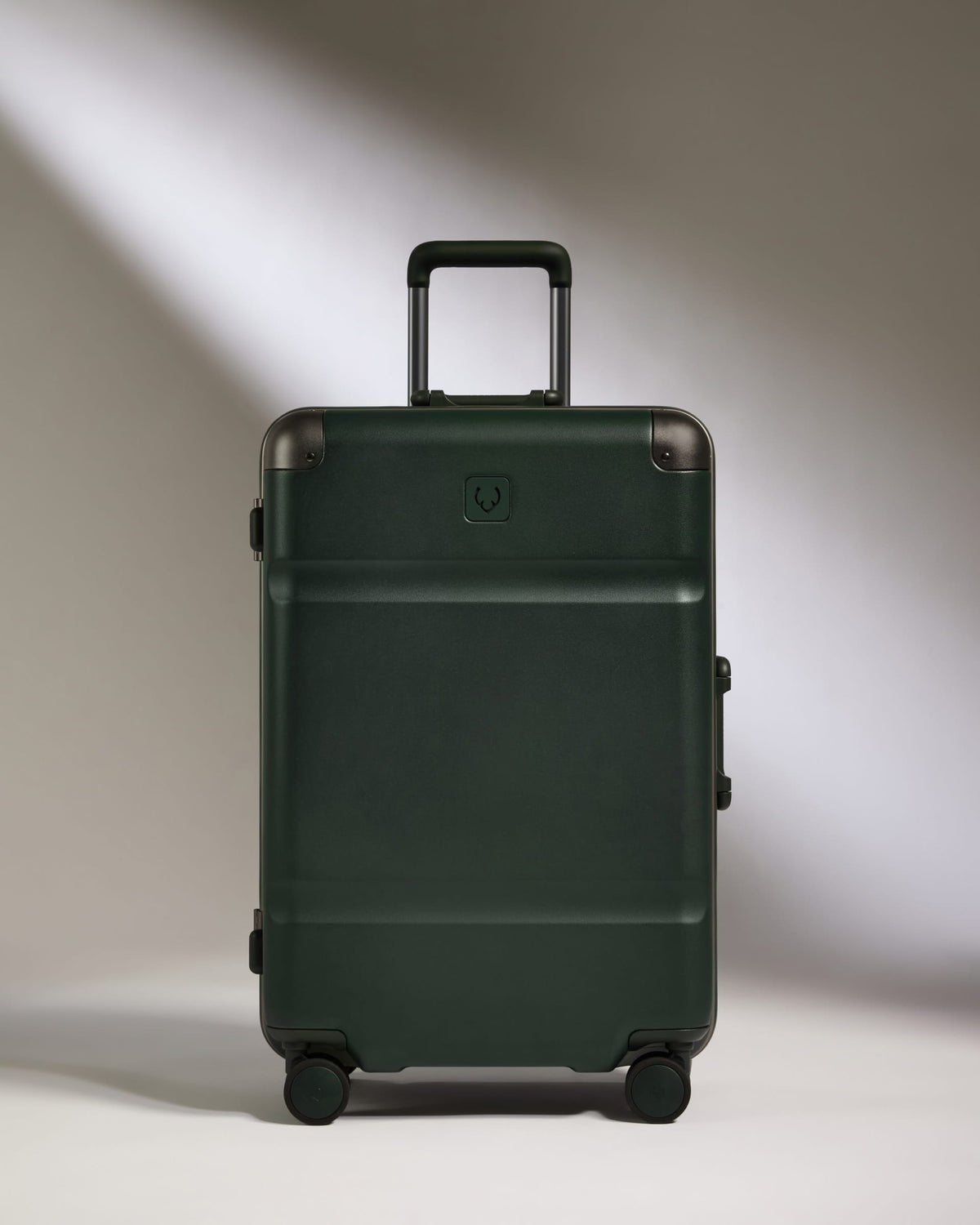 Medium Suitcase in Dark Forest Green - Heritage Stripe