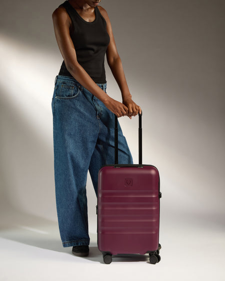 Expandable Cabin Suitcase in Heather Purple - Icon Stripe