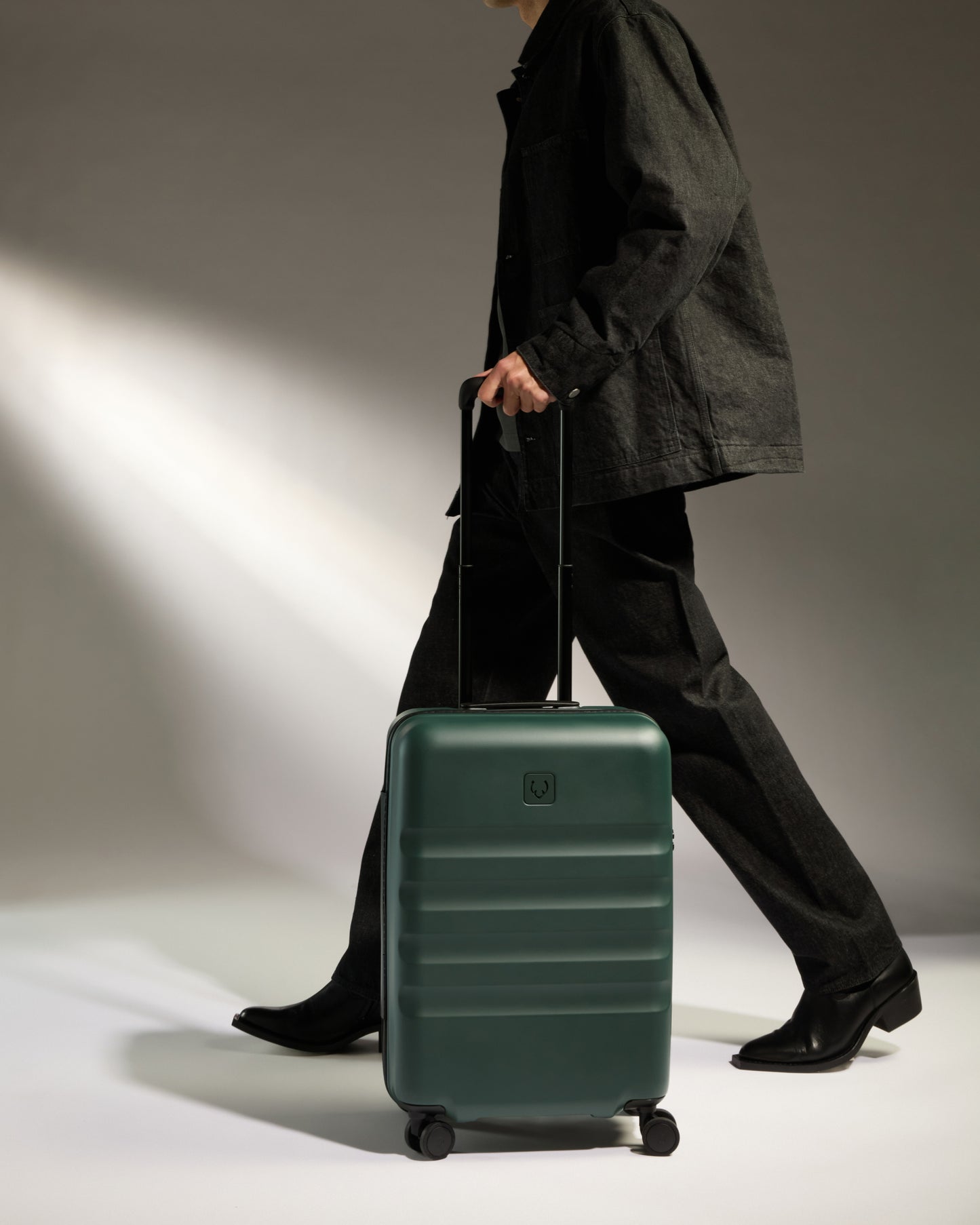 Large Cabin Suitcase in Antler Green - Icon Stripe