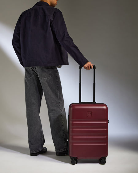 Large Cabin Suitcase in Cedar Red - Icon Stripe